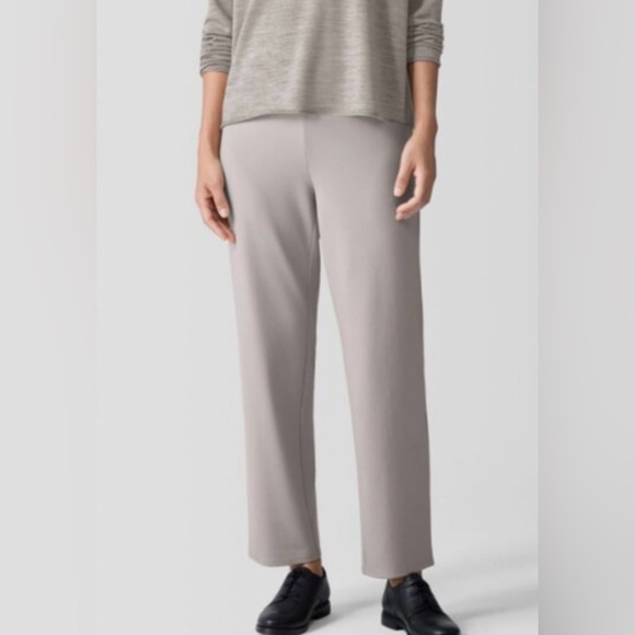 Eileen Fisher Pants - Eileen Fisher Stretch Crepe Knit Pull-On Straight Leg Pant Silver Grey XL